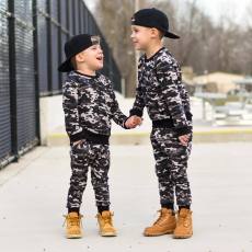 Kids Boy Camouflage Print Sweatshirts Two Piece Pants Set GYMF-120