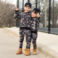 Kids Boy Camouflage Print Sweatshirts Two Piece Pants Set GYMF-120