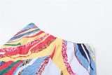 Fashion Print Long Sleeve Shorts Two Piece Set XEF-34425