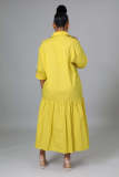 Fashion Solid Loose Irregular Shirt Dress WSM-5346