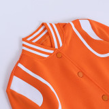 Long Sleeve Color Contrast Short Baseball Coat FL-23401