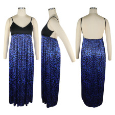 Leopard Print Sling Maxi Dress TE-4638
