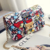 Printed Chain Lock Clasp Crossbody Small Square Bag HCFB-239778