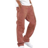 Men Plus Size Solid Color Drawstring Pocket Pant GOFY-008