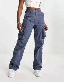 Plus Size Soldi Color Slim Straight Pants GOFY-714471890972