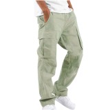 Men Plus Size Solid Color Drawstring Pocket Pant GOFY-008