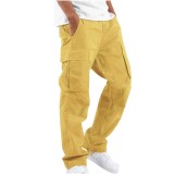 Men Plus Size Solid Color Drawstring Pocket Pant GOFY-008