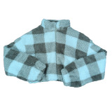 Plush Plaid Fashion Long Sleeve Jacket MEM-88515