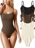 Summer Solid Color Sling Bodysuit GOFY-YM23015