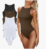 Solid Color Sleeveless Casual Bodysuit GOFY-YM030