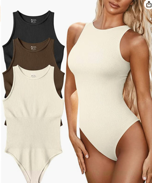 Solid Color Sleeveless Casual Bodysuit GOFY-YM030