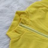 Solid Color Long Sleeve Zipper Jumpsuit YNB-7146