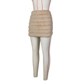 Solid Color Zipper Plush MIni Skirt ZSD-0626