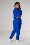 Velvet Solid Color Hooded Two Piece Pants Set YD-8782-B12