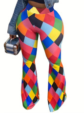 Multicolor Print Loose Wide Leg Pants LSD-1157