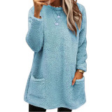Plus Size Long Sleeve Plush Sweater T-Shirt QCRF-QC8300