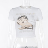 Casual Short Sleeve Print T Shirt FL-23129