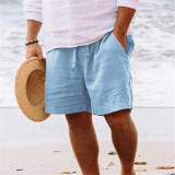 Men's Plus Size Fashion Beach Solid Color Short GXWF-txz