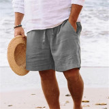 Men's Plus Size Fashion Beach Solid Color Short GXWF-txz