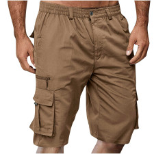 Men Plus Size Casual Multi-Pocket Five Point Pants GXWF-CX05
