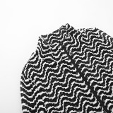 Fashion Long Sleeve Print Zipper Jumpsuit FL-23473