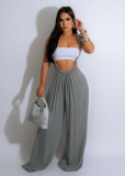 Casual Solid Loose Wide Leg Backpack Pant YD-8786