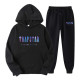 Plus Size Letter Print Hooded Sweatshirt And Pants Jogging Suit GXWF-LI-192