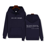 Padded Letter Print Drawstring Hooded Sweatshirt GXWF-03