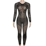 Sexy Hollow Out Knits Mesh Jumpsuit XEF-W23Q29693