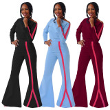 Fashion Slash Shoulder Tops And Flare Pant 2 Piece Set BLX-63009