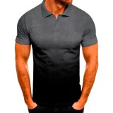 Men's Plus Size Gradient Color Sport Short Sleeve POLO Shirt GXWF-ZT135