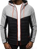 Men's Plus Size Contrast Color Long Sleeve Hooded Sweatshirt GXWF-fang