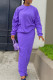 Plus Size Solid Long Sleeve O Neck Two Piece Skirt Set OD-8626