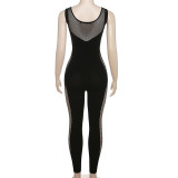 Hollow Out Knits Sleeveless Tight Jumpsuit XEF-34371