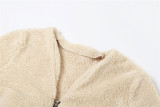 Fashion Patchwork Lambswool Jacket  Short Coat XEF-35200