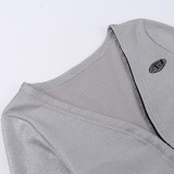 Fashion Long Sleeve V Neck Crop Top FL-YL23476MH