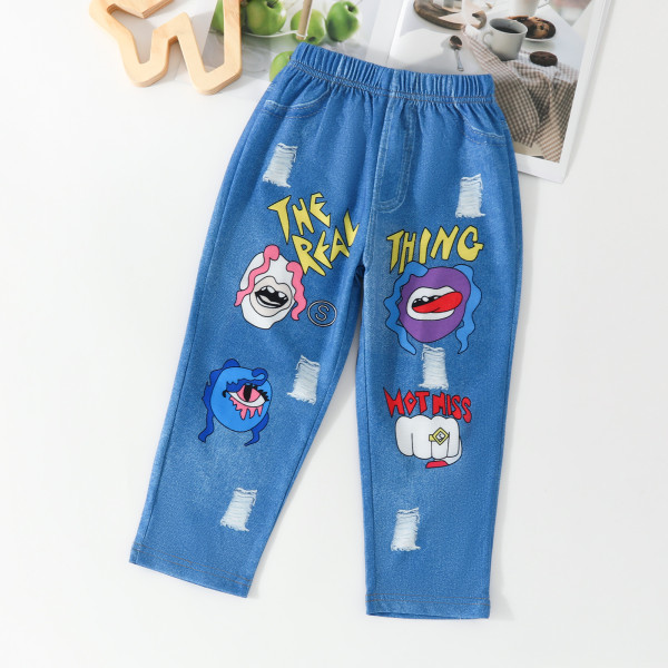 Kids Boy Girl Cartocon Print Casual Pants YKTZ-2324