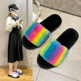 Colorful Plush Warm Home Slippers ZFLX-FL-19