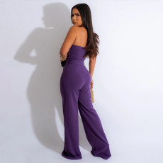 Fashion Solid Single Shoulder Jumpsuit CYA-900781