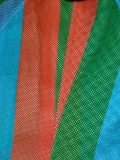 Stripe Color Blocking Mesh Slit Midi Dress SH-P390520