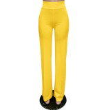 Fashion Solid Color Zipper Straight Pant MZ-2817