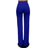 Fashion Solid Color Zipper Straight Pant MZ-2817