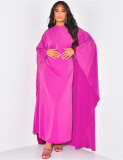 Solid Color Flare Sleeve Loose Maxi Dress LS-0401