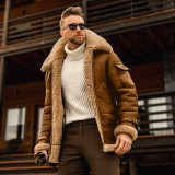 Men's Plus Size Thickened Fur Mid-Length Jacket GOFY-D3888#