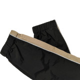Lapel Color Block Long Sleeve Pants Sport Two Piece Set MUE-7970