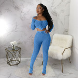 Sexy Solid Square Neck And Pencil Pants 2 Piece Set YF-10649