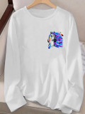 Casual Long Sleeve Print T Shirt DAI-006