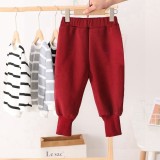 Kids Boy Girt Warm Thickened Solid Color Harem Pants YKTZ-A13