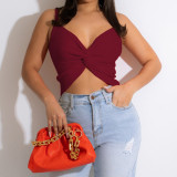 Sexy Solid Color Knotted Cami Top ML-M7469