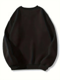 Plus Size Black Long Sleeve Sport Sweatshirt YIM-371